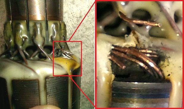 焼けたバリオスのセルモーター